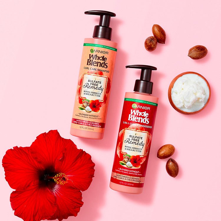 Garnier Whole Blends - Sulfate Free Shampoo Hibiscus - product detail