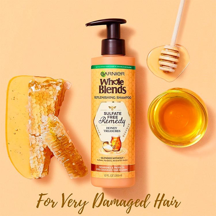 Whole Blends Honey SulfateFree Shampoo For Dry Damaged Hair Garnier