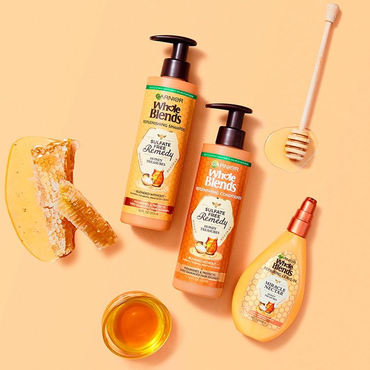 Whole Blends Honey SulfateFree Shampoo For Dry Damaged Hair Garnier
