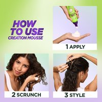 How to use Garnier Fructis Creation Mousse: apply, scrunch, style.
