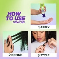 Steps to use Garnier Fructis Curl Sculpt Conditioning Cream Gel: apply, define, style.