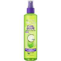 Curl Shape Spray Gel bottle, front view.