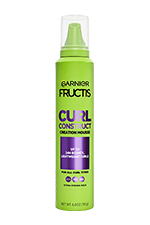 Garnier Fructis Curl Construct Creation Mousse 6.8 oz bottle: a hair styling mousse for all curl types providing up to 24H bouncy, lightweight curls and extra strong hold.