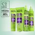 Garnier Fructis curly hair product line: including Curl Shine Conditioning Jelly, Curl Control Scrunching Gel, Curl Shape Defining Spray Gel, and Curl Construct Creation Mousse, featuring vegan formulas and 100% recycled plastic caps.