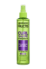 Garnier Fructis Curl Shape Defining Spray Gel 8.5 oz bottle: a hair styling spray for all curl types providing up to 48H frizz control.