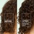 Before and after comparison: frizzy hair transformed into defined, shiny curls with frizz control using Garnier Fructis Curl Shape Defining Spray Gel.