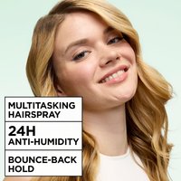 The Garnier Fructis Full Control Anti-Humidity Non-Aerosol Hairspray is a multitasking hair spray that keeps you in control of you style for 24 hours. Added frizz control ensures bounce-back hold that lasts all day.