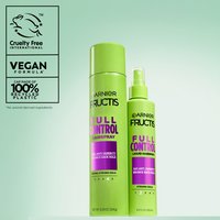 The Garnier Fructis Full Control collection features the Non-Aerosol and Aerosol hairsprays. This collection is approved by Cruelty Free International under the Leaping Bunny program, has vegan formulas, and uses caps made of100% recycled plastic.