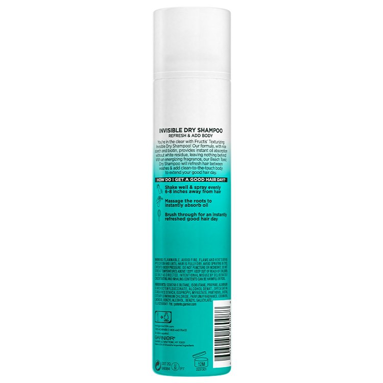 Garnier Fructis Style Invisible Dry Shampoo - Beach Tonic - Product Back