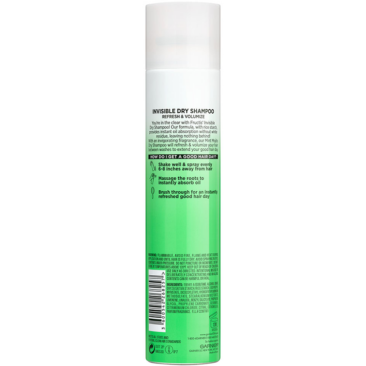 Mint Mojito Invisible Dry Shampoo for Oily Hair Garnier Fructis