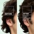 A side-by-side comparison of hair texture from the side. The "BEFORE" side shows flat hair, while the "AFTER" side shows "Effortlessly tossed, windblown hair with a matte finish".