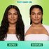 A before and after image of a woman with black hair using Garnier Fructis Pure Clean Styling Gel. The woman achieves a slicked-back hair style using the product.