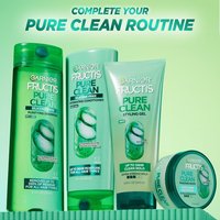 Complete your hair care and styling routine with the Garnier Pure Clean collection featuring shampoo, conditioner, styling gel, and finishing paste.