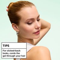 The Garnier Pure Clean Styling Gel can be used to achieve slicked-back looks by combing the gel through your hair.