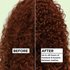 Before and after comparison of frizzy versus defined, glossy curls shows Garnier Fructis Curl Refresher delivering "up to 48 hours of moisture & bounce between washes."