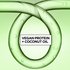 Green gel-textured rings with bubbles frame the text "Vegan Protein + Coconut Oil," highlighting Garnier Fructis Curl Refresher's key ingredients.