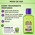 Infographic detailing a three-step deep treatment application process alongside a bottle of curl-strengthening hair oil and a styling tip featuring complementary curl gel products.