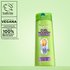 Garnier Fructis Curl Nourish Shampoo sustainability commitments: highlighting cruelty-free international certification, a vegan formula, and a bottle made of 100% recycled plastic.