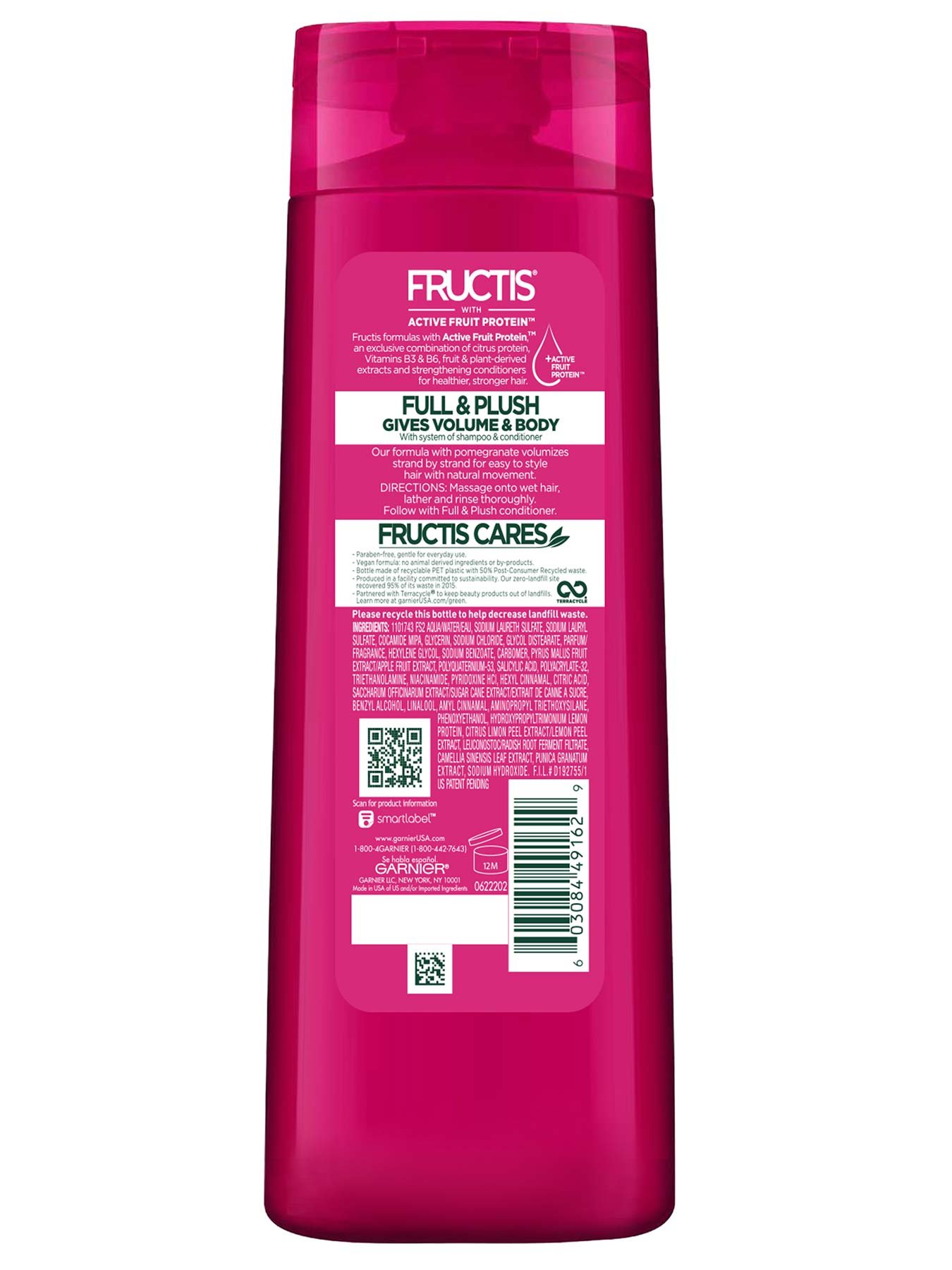 Back view of Full and Plush Shampoo for Fine Hair.