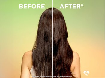 Before and after using the Grow Strong Thickening routine.