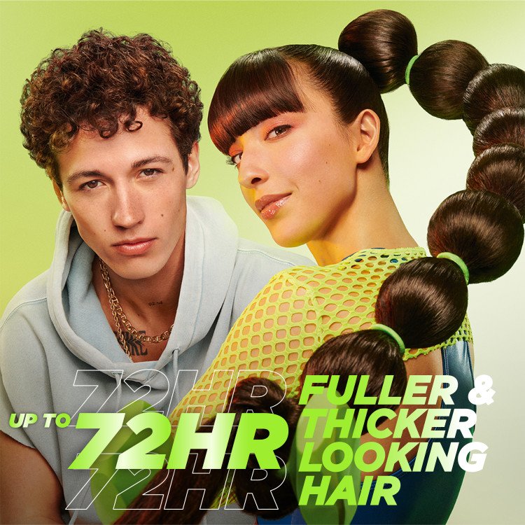Up to 72 hours of fuller and thicker looking hair