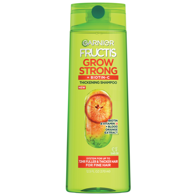 Volume and bounce: Fructis Grow Strong Thickening Shampoo - Garnier