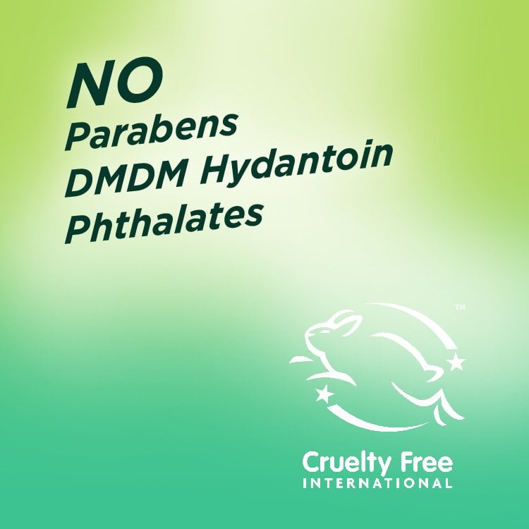 No parabens, phthalates, and DMDM hydantoin