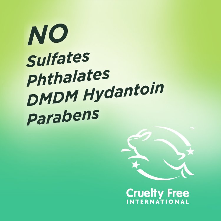 No sulfates, phthalates, DMDM hydantoin, or parabens
