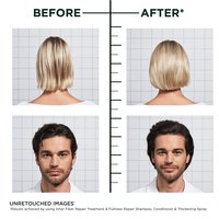 Before and after results of female and male using Hair Filler + Polypeptides Fullness Repair system