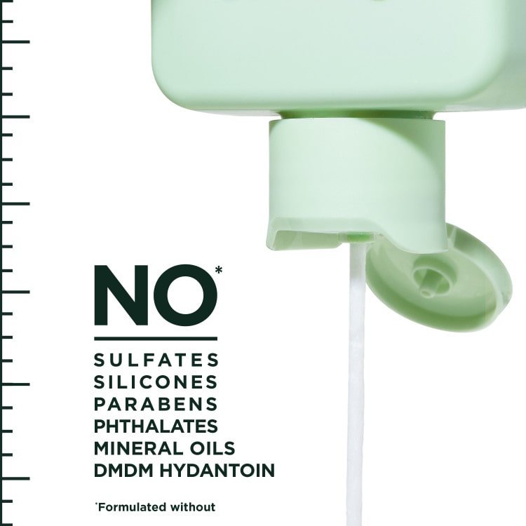 Formulated without sulfates, silicones, parabens, phthalates, mineral oils, or DMDM hydration