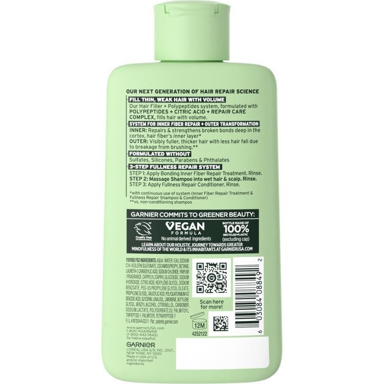 Hair Filler + Polypeptides Fullness Repair Shampoo Back Pack Shot