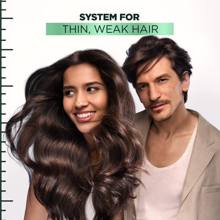 Hair Filler + Polypeptides Fullness Repair system is for thin, weak hair