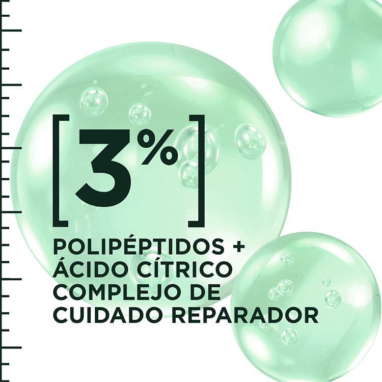 Uses 3% of polypeptides + citric acid repair care complex