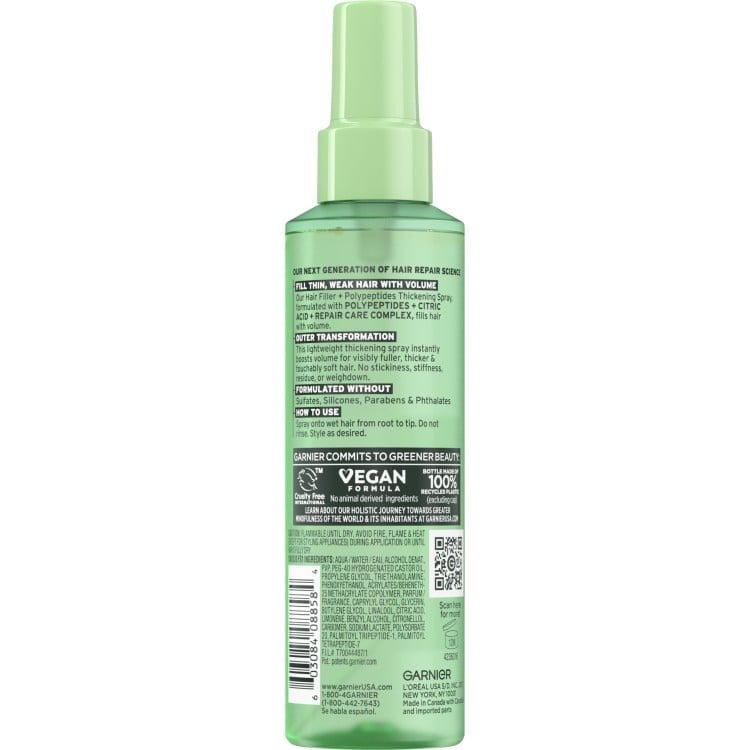 Garnier Fructis Hair Filler + Polypeptides Thickening Spray Back Pack Shot