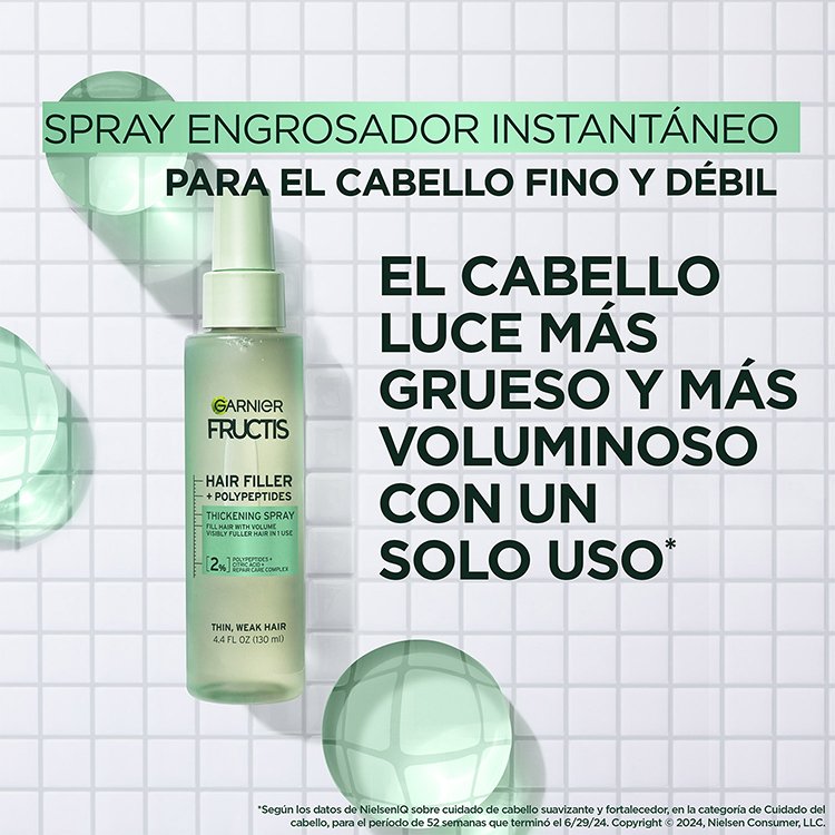 Fructis Hair Filler + Polypeptides Thickening Spray for visibly, thicker, fuller hair in one use