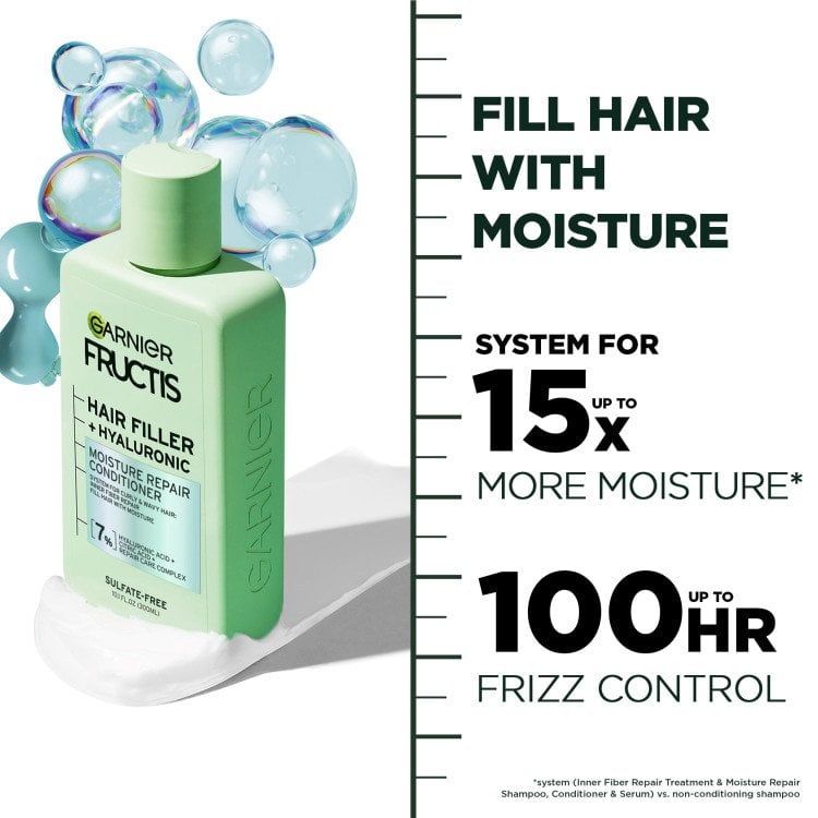 Hair Filler + Hyaluronic Moisture Repair Conditioner fills hair with moisture