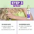 Garnier Fructis 'Step 3 Spray' being applied to blonde curly hair. Instructions detail how to use on wash days and refresh days to spritz and scrunch.