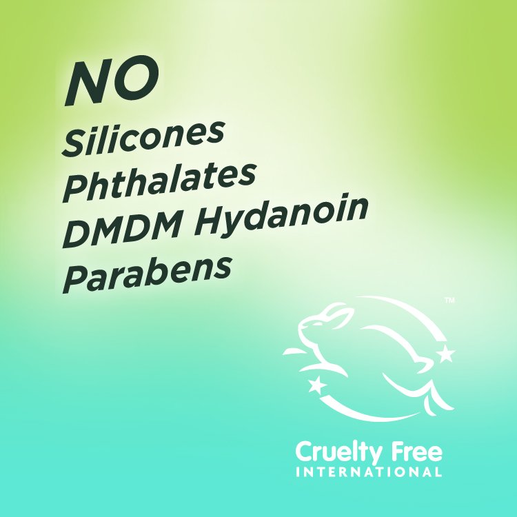 No sulfates, phthalates, DMDM hydantoin, or parabens