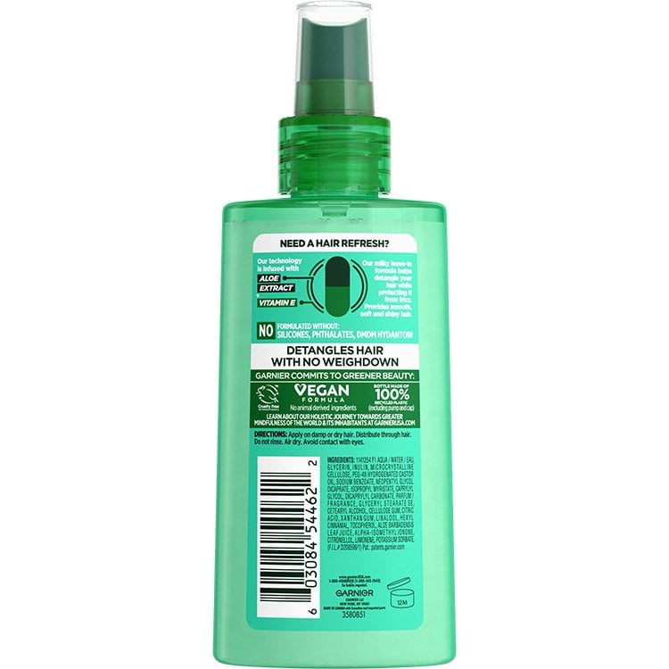 Fructis Pure Clean Detangler Spray back view