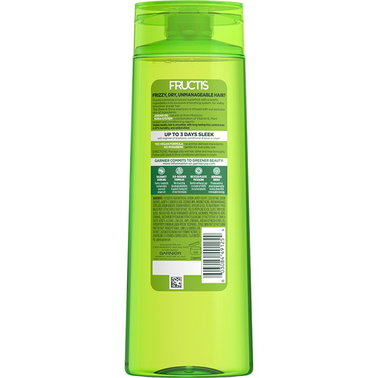 Back view of Sleek and Shine Shampoo for Unmanageable Hair.