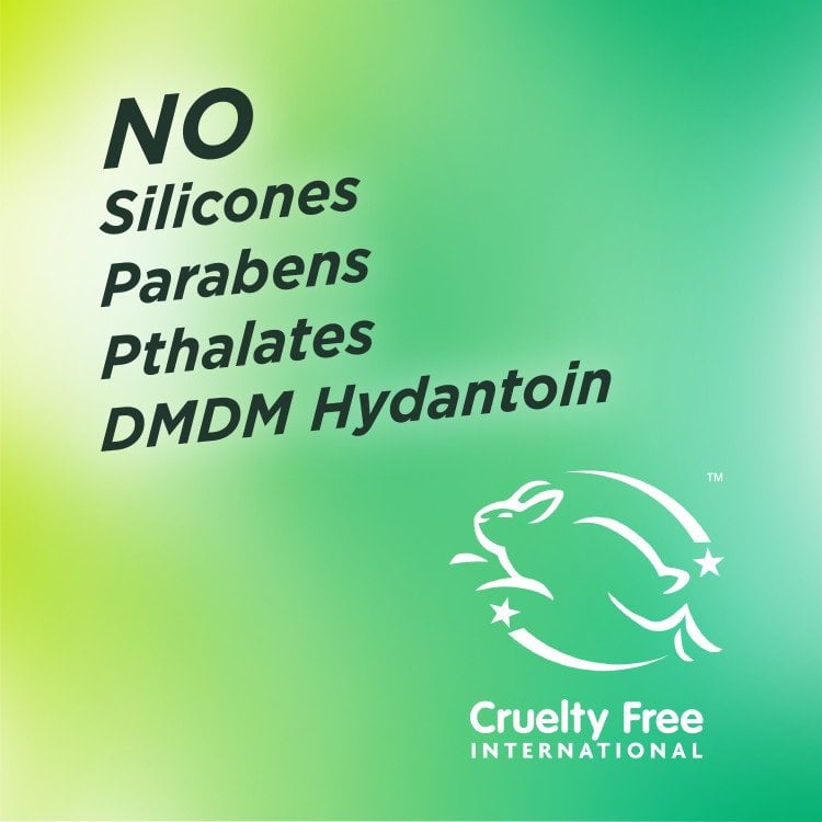 No silicones, parabens, phthalates, DMDM hydantoin