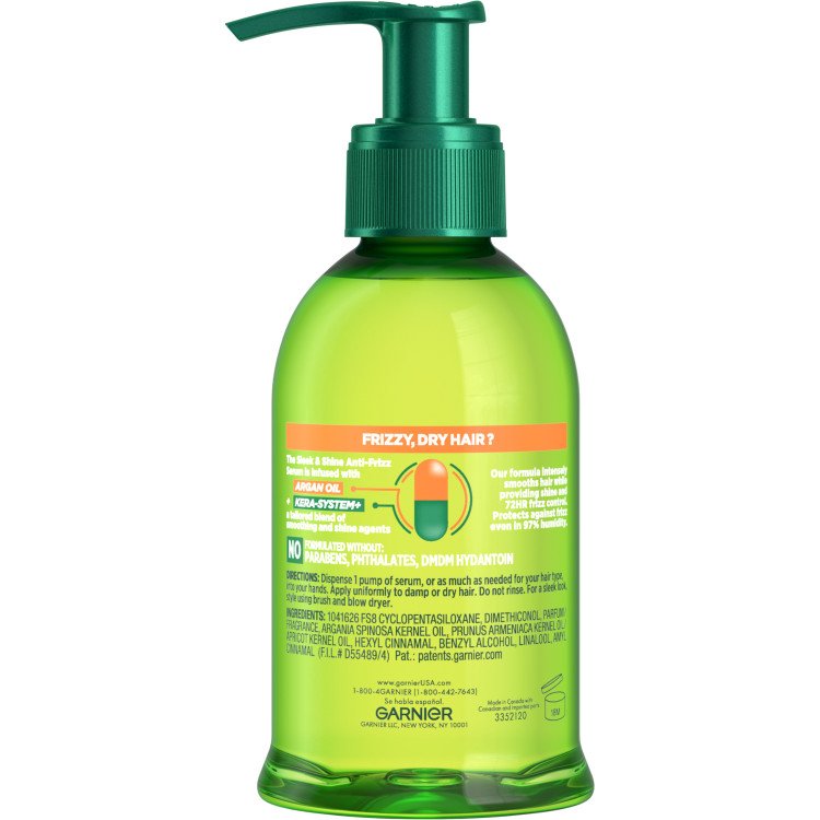 Fructis Sleek & Shine Anti-Frizz Serum Back Pack Image