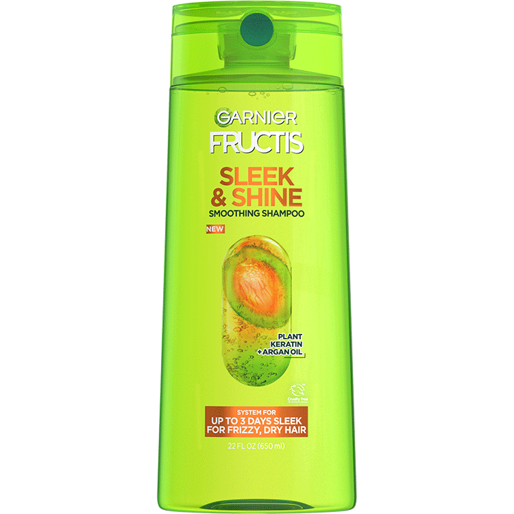 the frizz Sleek Garnier and Shine controls Shampoo Fructis -