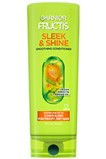 Front of Pack of Fructis Sleek & Shine Conditioner