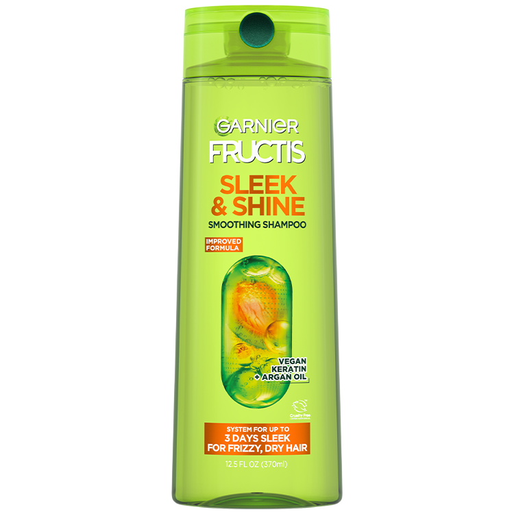 Front of Pack of Fructis Sleek & Shine Shampoo