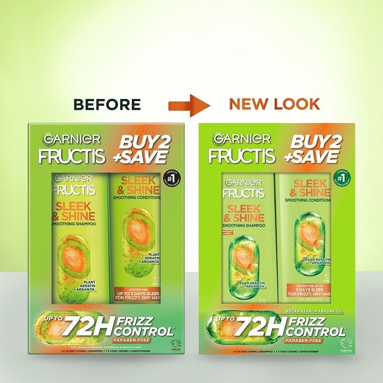Before and after of packaging change