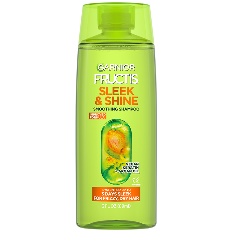 Front of Pack of Fructis Sleek & Shine Shampoo