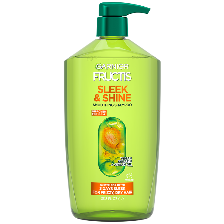 Front of Pack of Fructis Sleek & Shine Shampoo