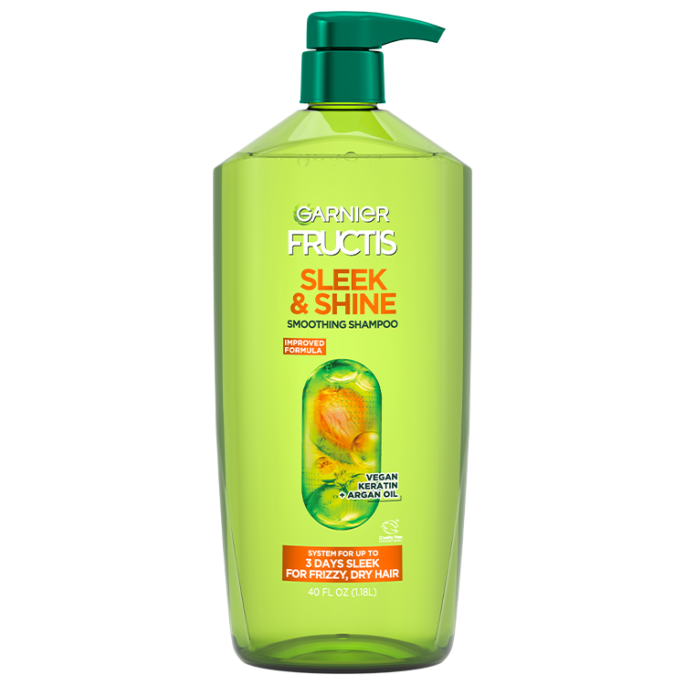 Front of Pack of Fructis Sleek & Shine Shampoo