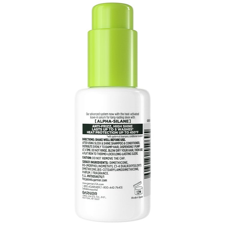 Back of Fructis Sleek & Stay product
